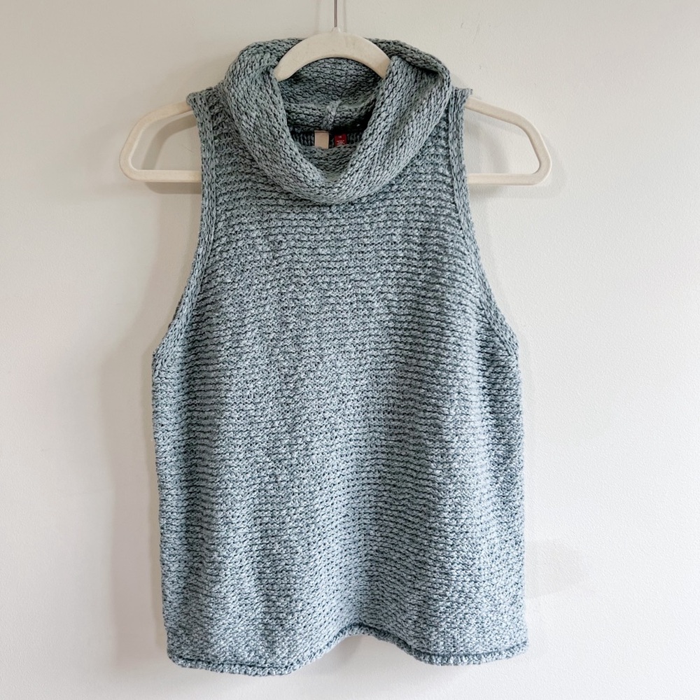 Pilcro Sleeveless Cowl Neck Sweater Tank - Light Gray